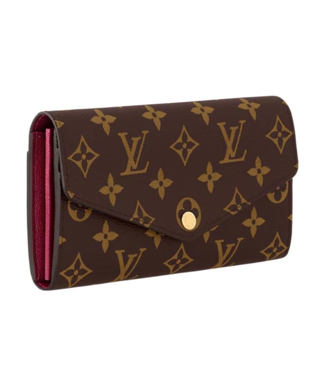 LOUIS VUITTON Коричневый кожаный кошелек, фото 2