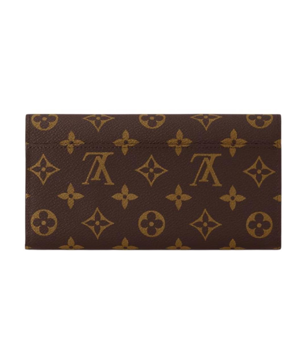 LOUIS VUITTON Коричневый кожаный кошелек, фото 3