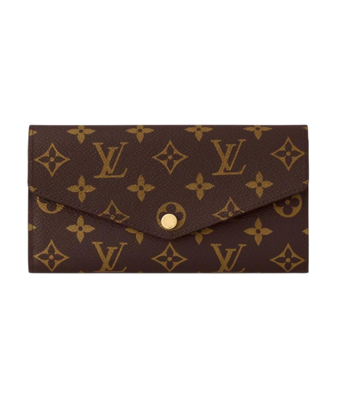 LOUIS VUITTON Коричневый кожаный кошелек, фото 1