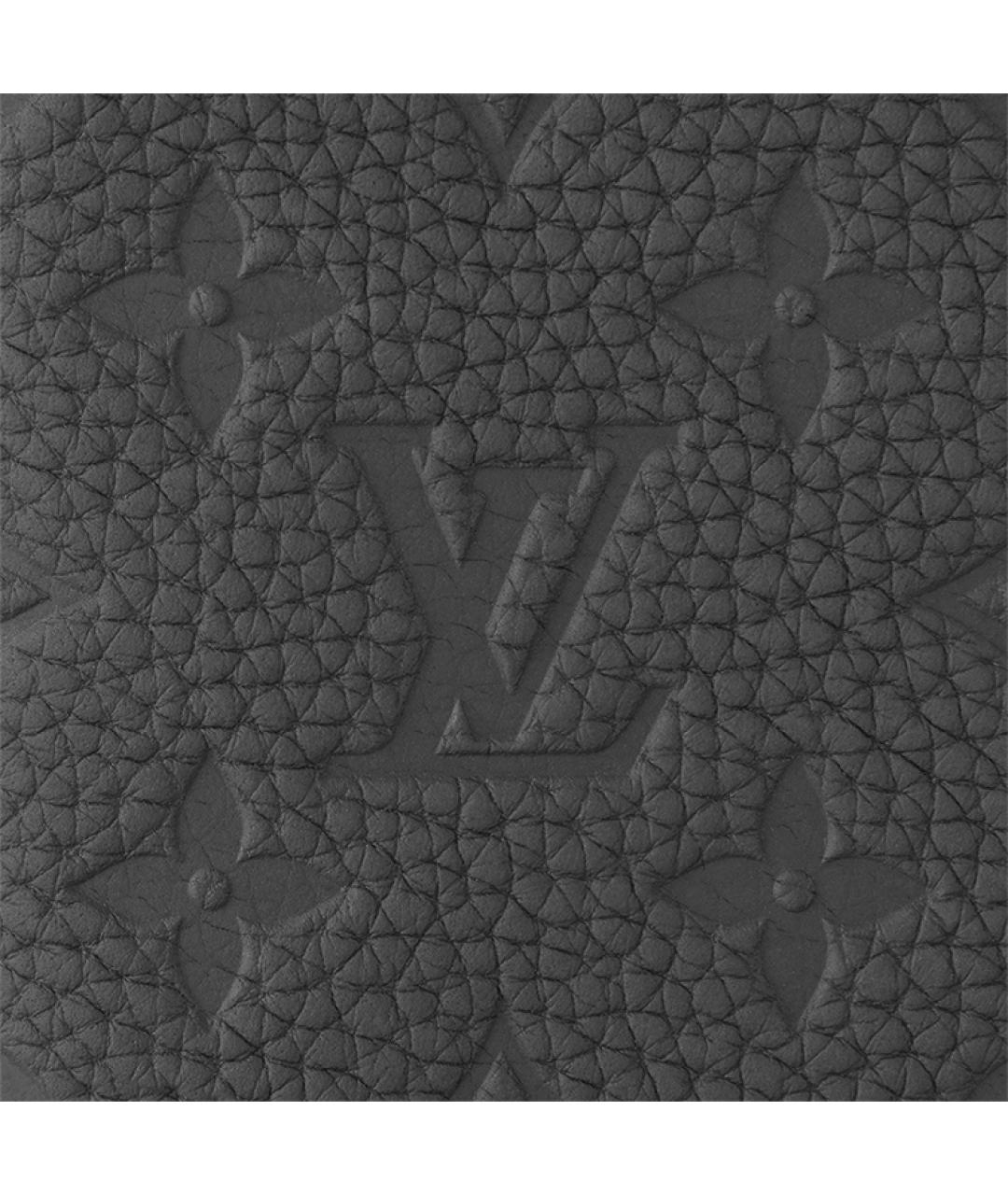 LOUIS VUITTON Черный кожаный кошелек, фото 6