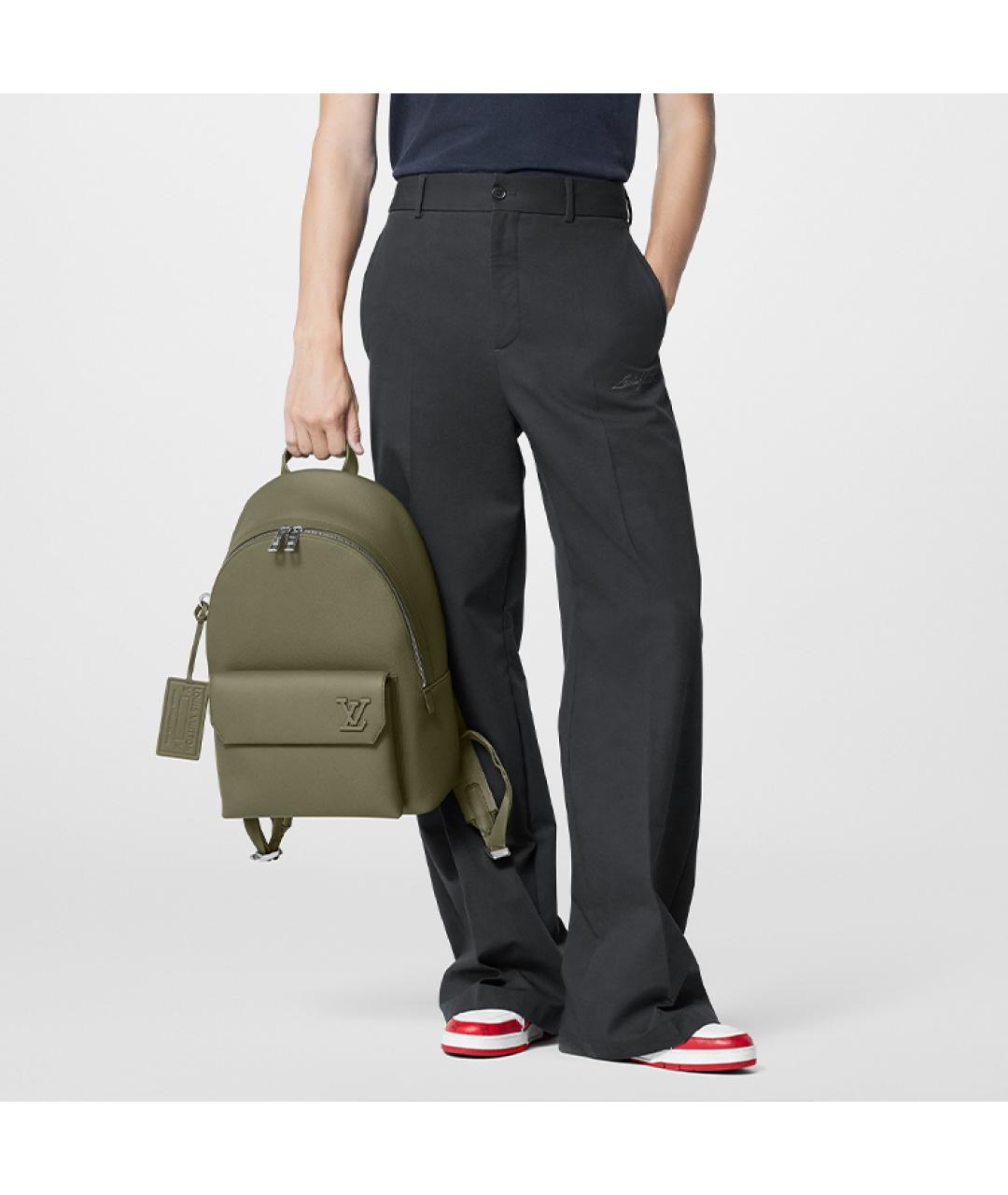 LOUIS VUITTON Хаки тканевый рюкзак, фото 5
