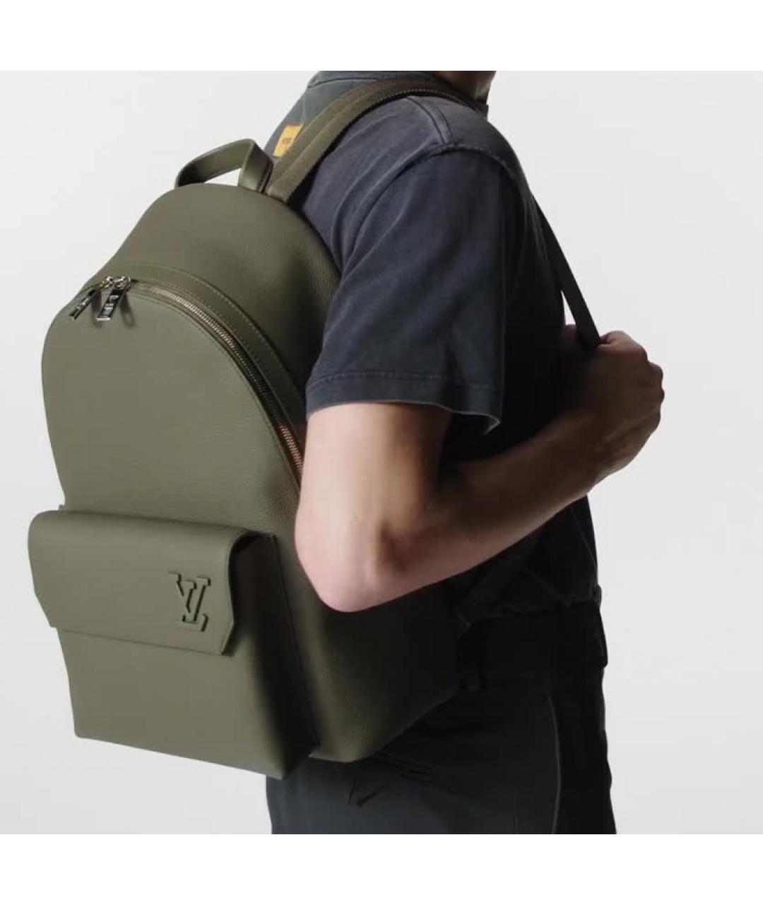 LOUIS VUITTON Хаки тканевый рюкзак, фото 6