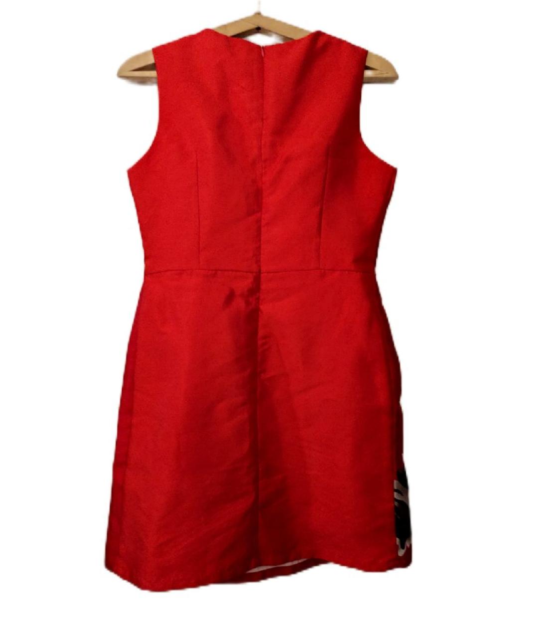 RED VALENTINO Красное атласное коктейльное платье, фото 2