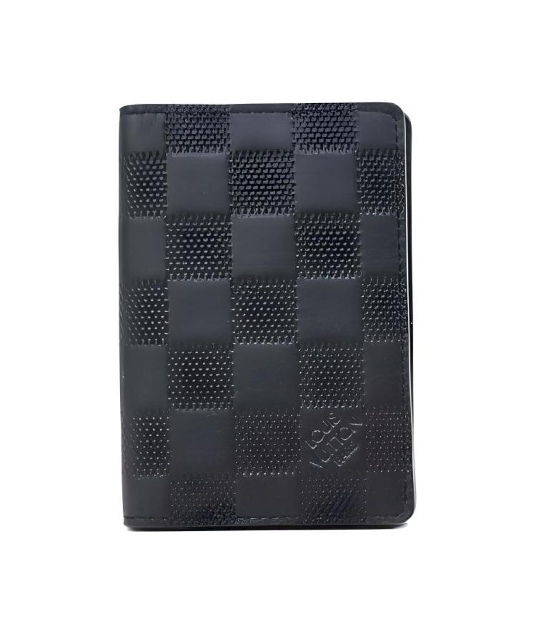 LOUIS VUITTON Черный кожаный кошелек, фото 1