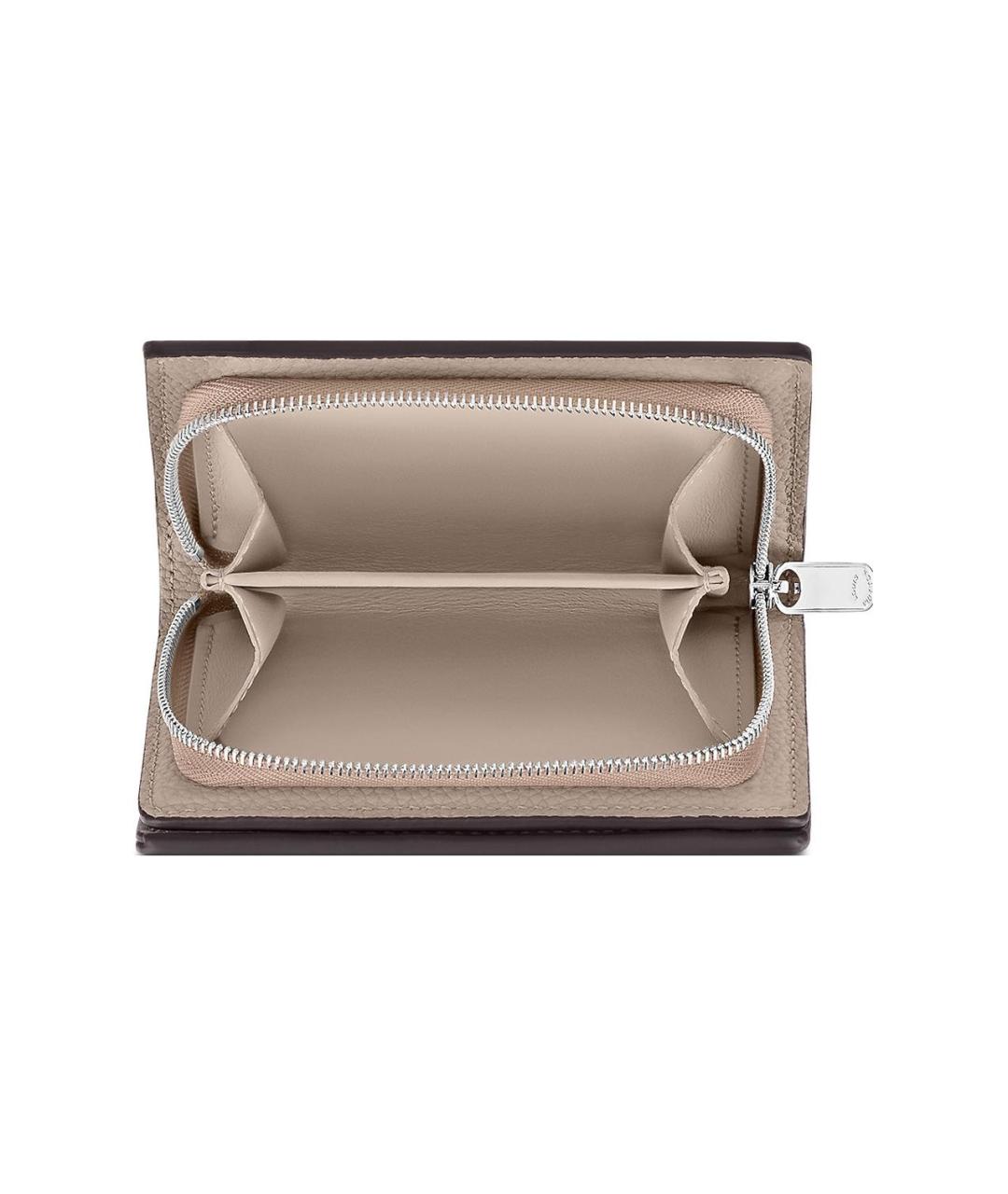 LOUIS VUITTON Бежевый кожаный кошелек, фото 5