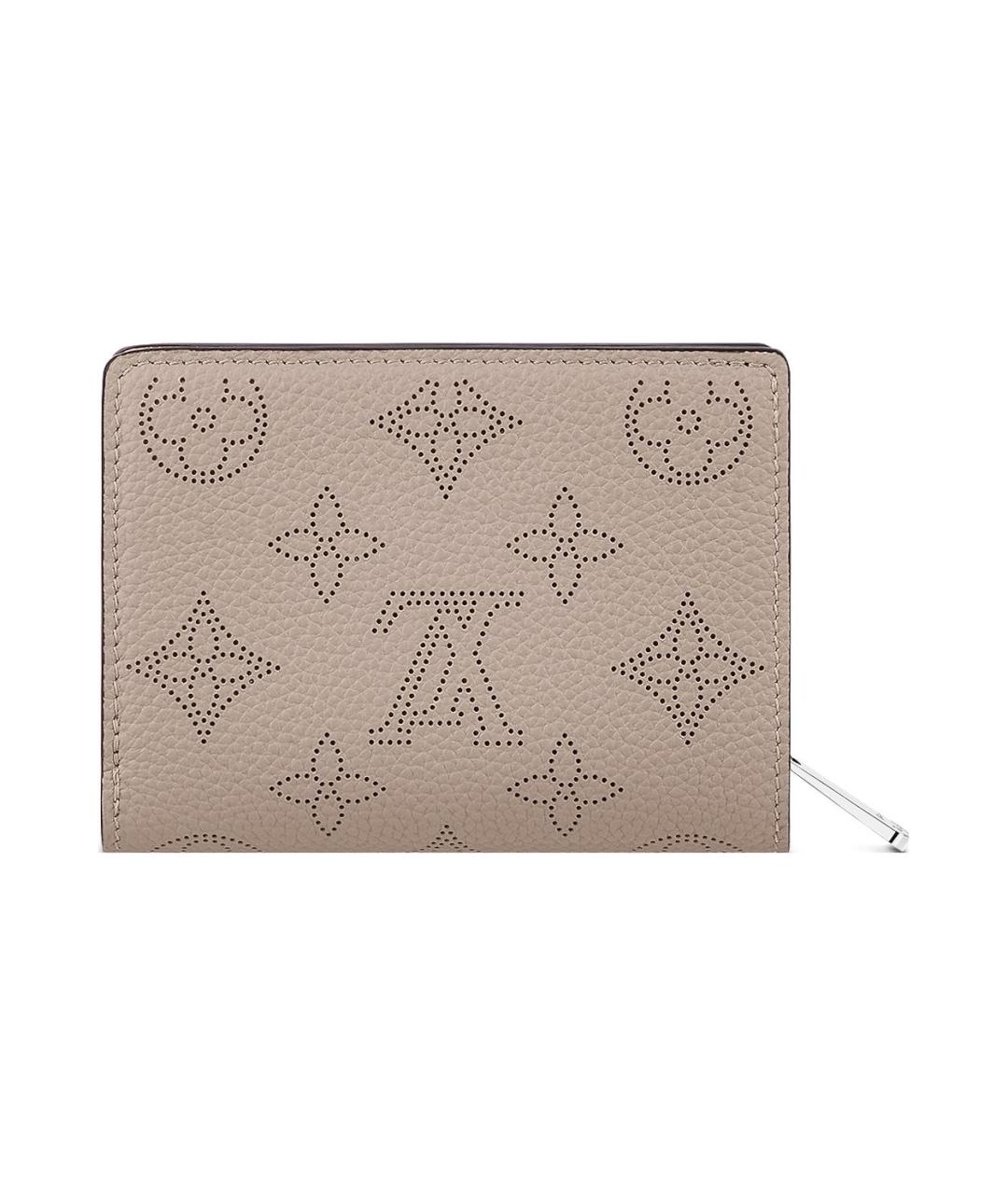 LOUIS VUITTON Бежевый кожаный кошелек, фото 3