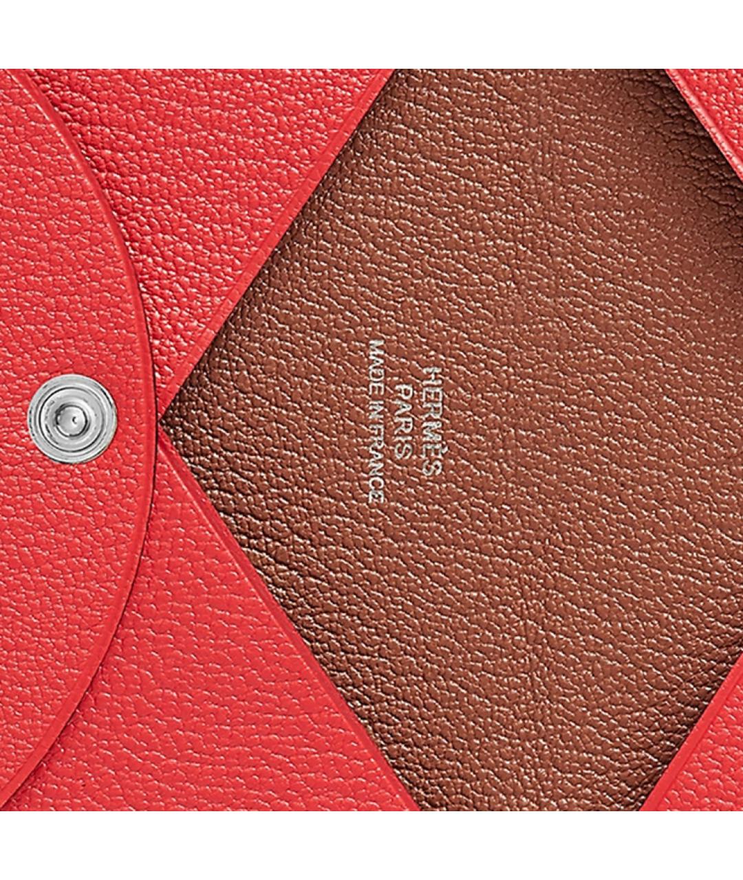 HERMES Коралловый кожаный кошелек, фото 3