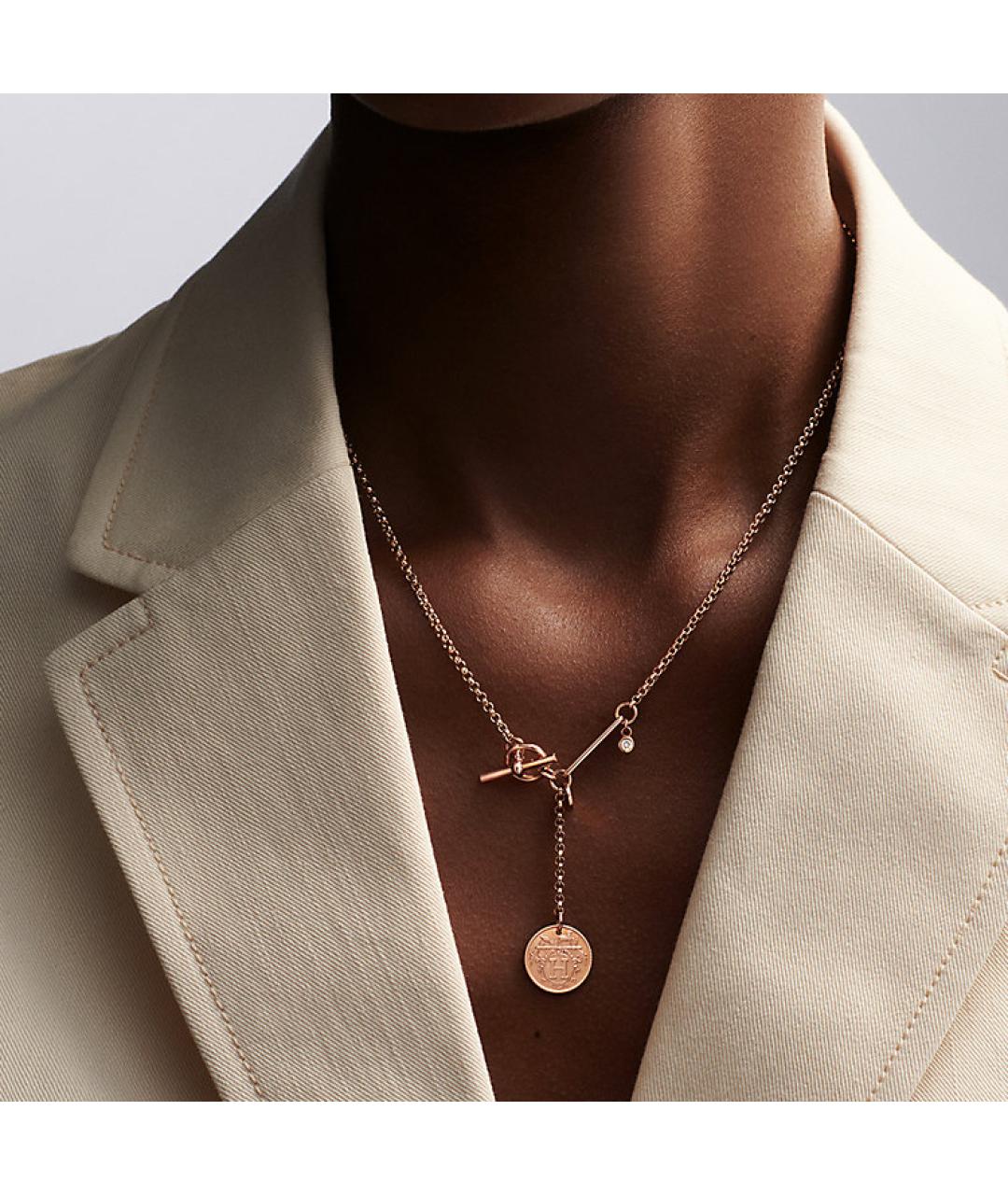 HERMES Розовая цепочка из розового золота, фото 3