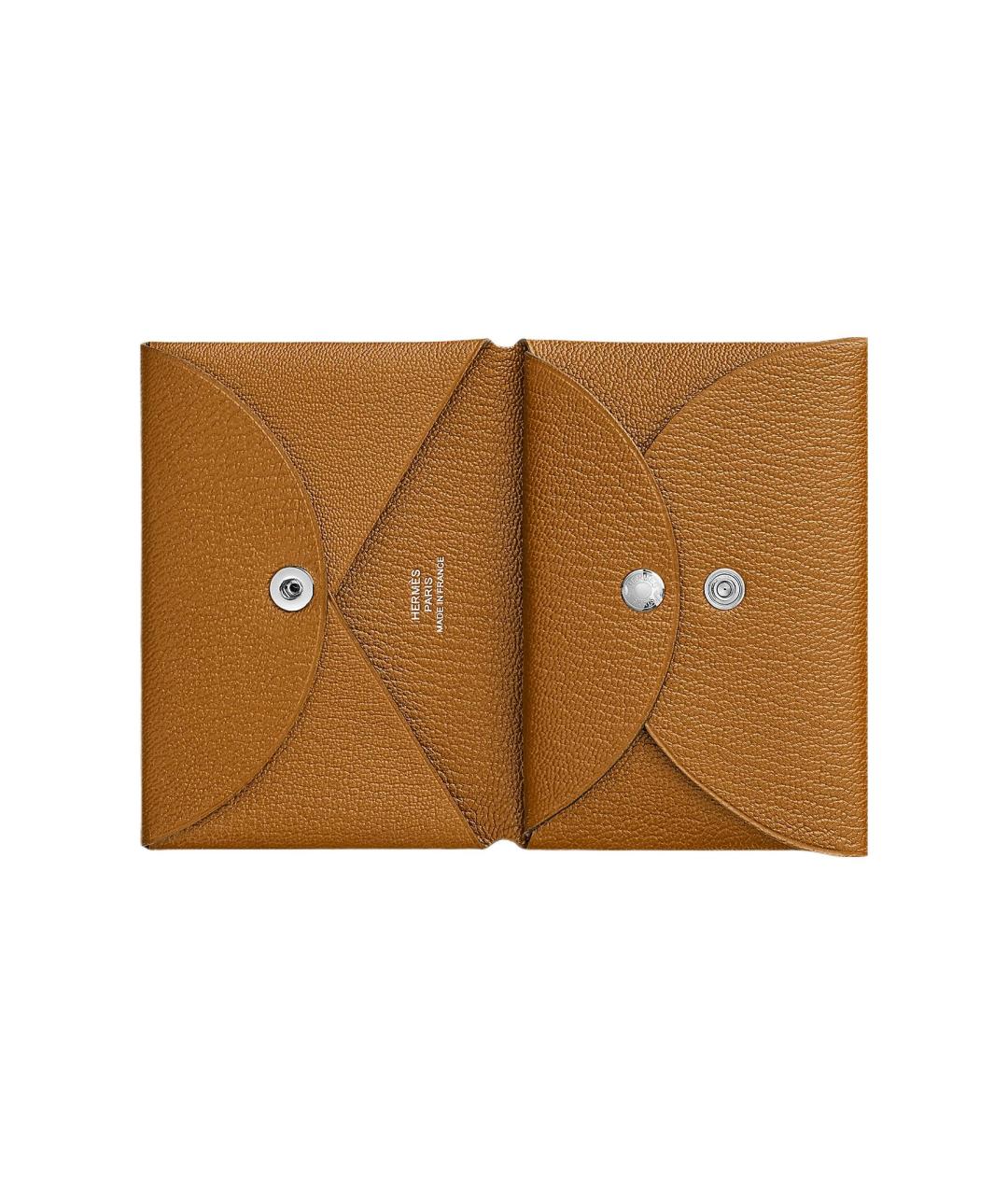 HERMES Коричневый кожаный кардхолдер, фото 2