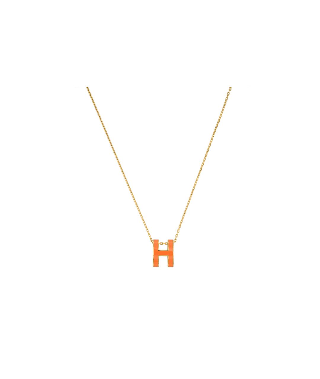 HERMES Оранжевая металлическая подвеска, фото 1