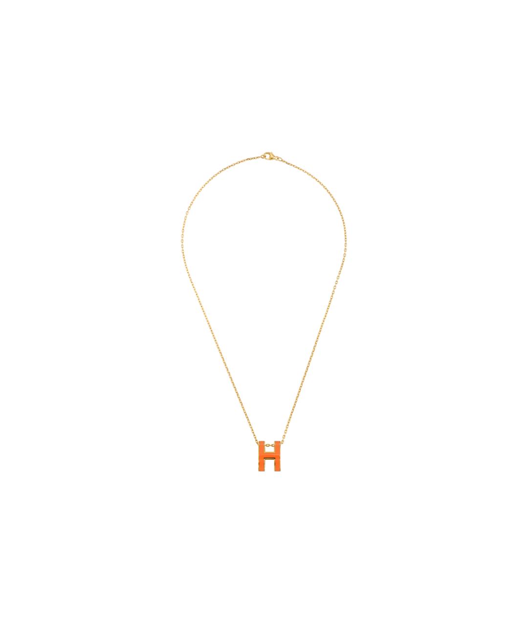 HERMES Оранжевая металлическая подвеска, фото 2
