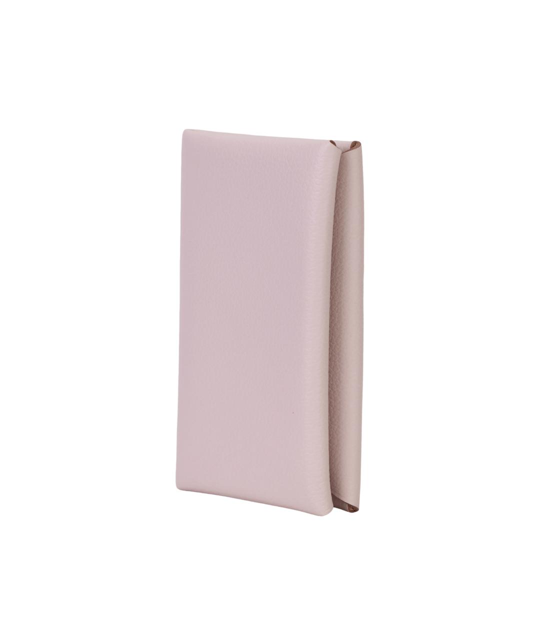 HERMES Розовый кожаный кардхолдер, фото 3