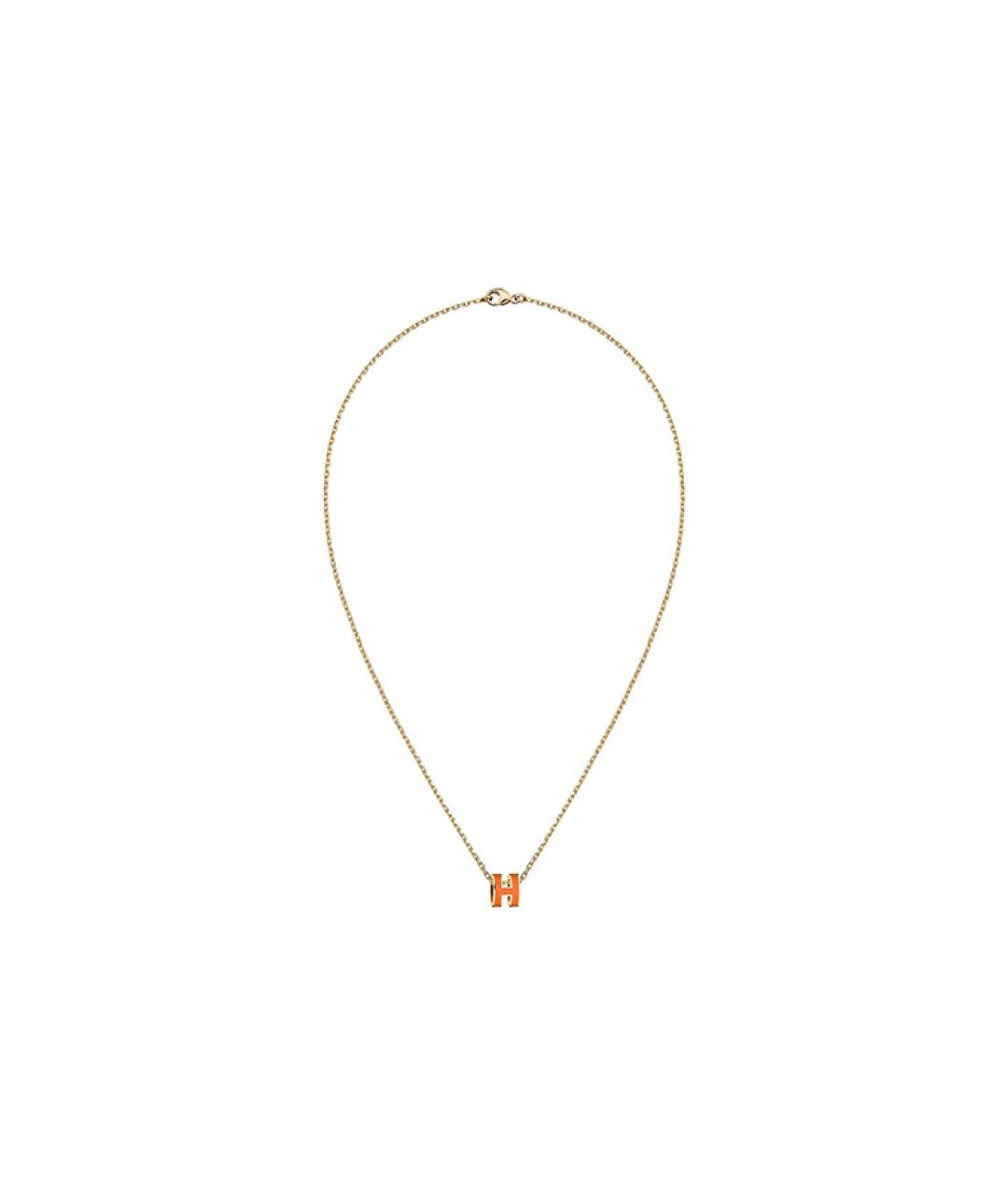 HERMES Оранжевая металлическая цепочка, фото 2
