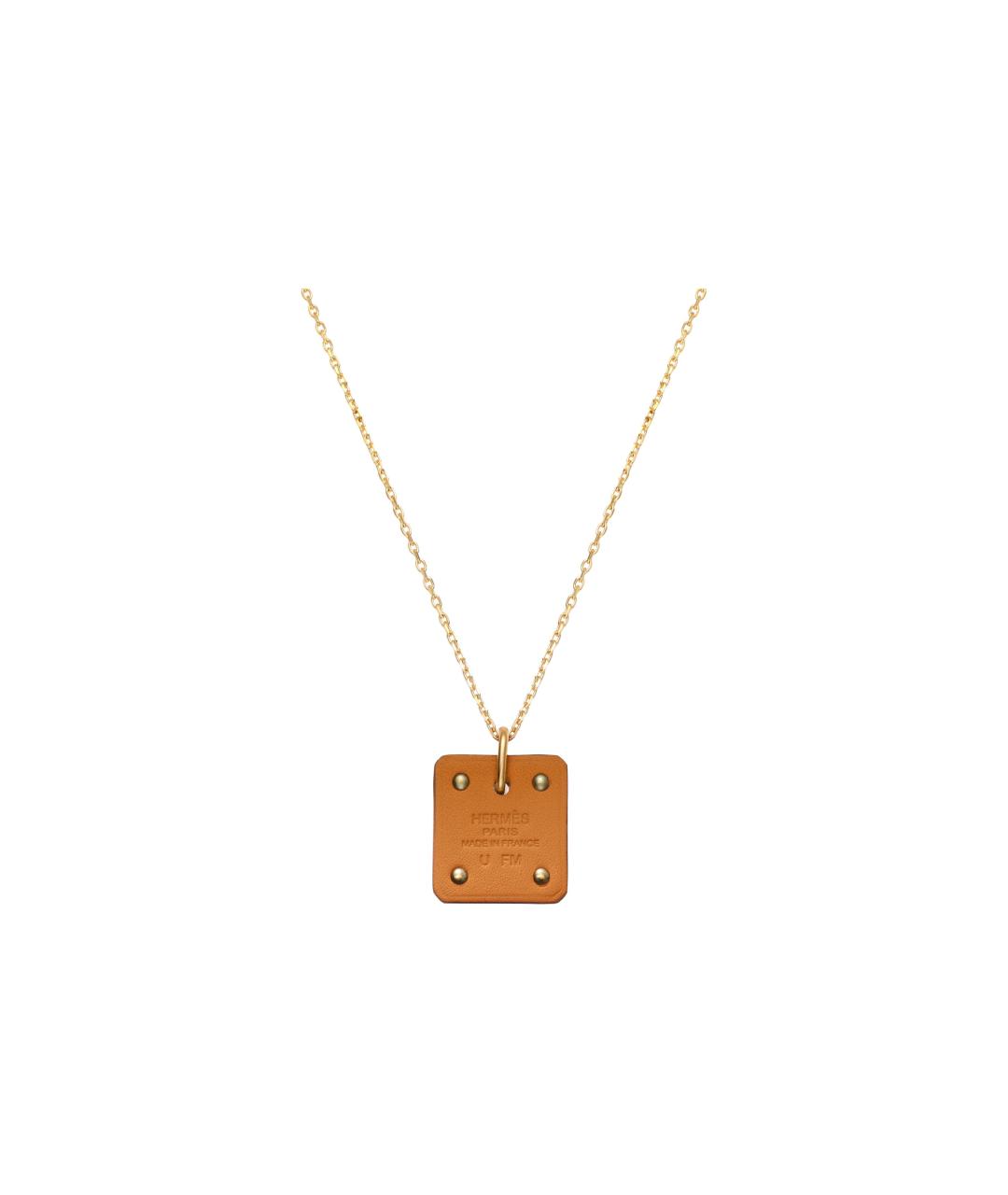 HERMES Коричневая металлическая цепочка, фото 3