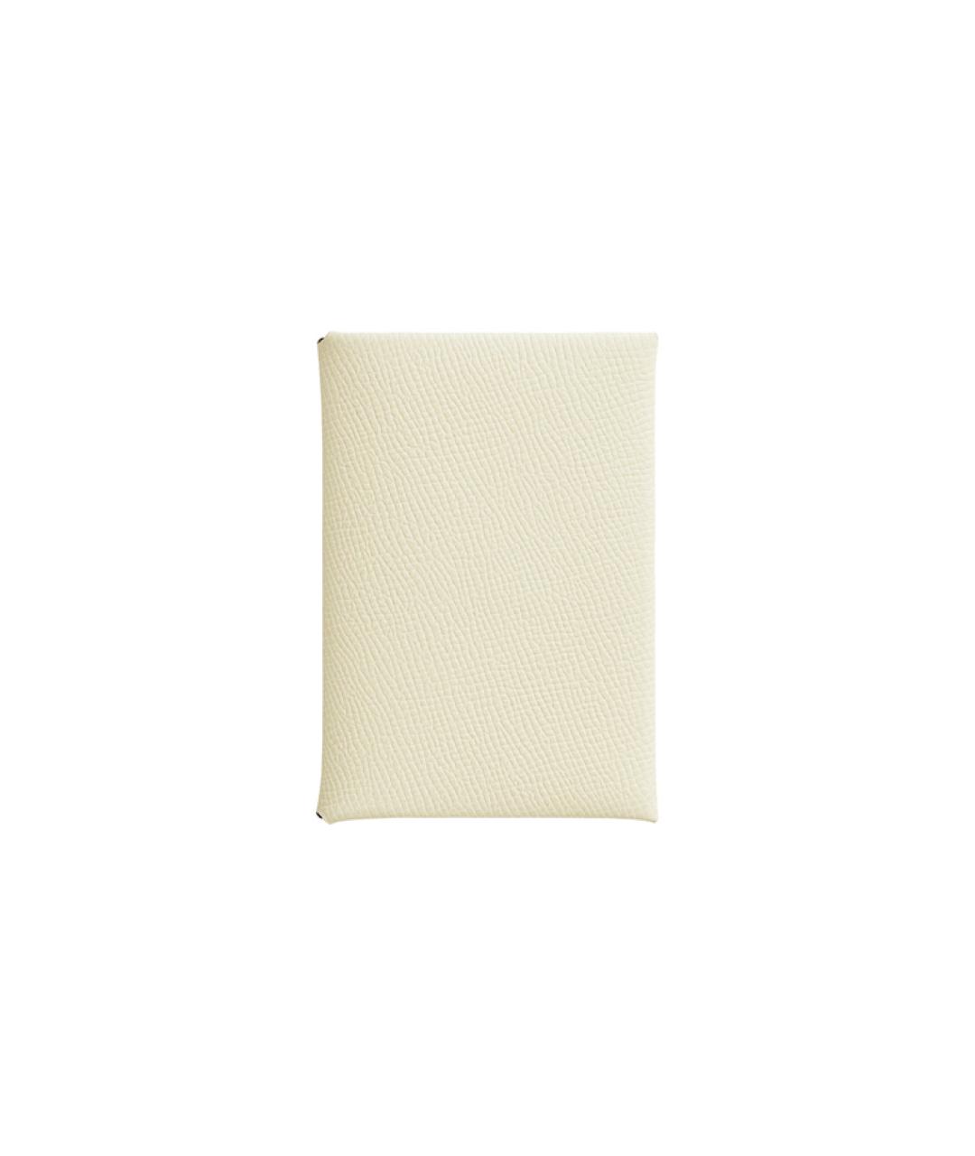 HERMES Белый кожаный кардхолдер, фото 1