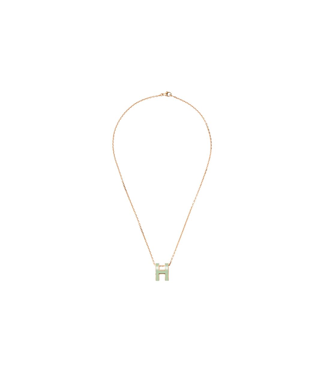 HERMES Салатовая металлическая подвеска, фото 2