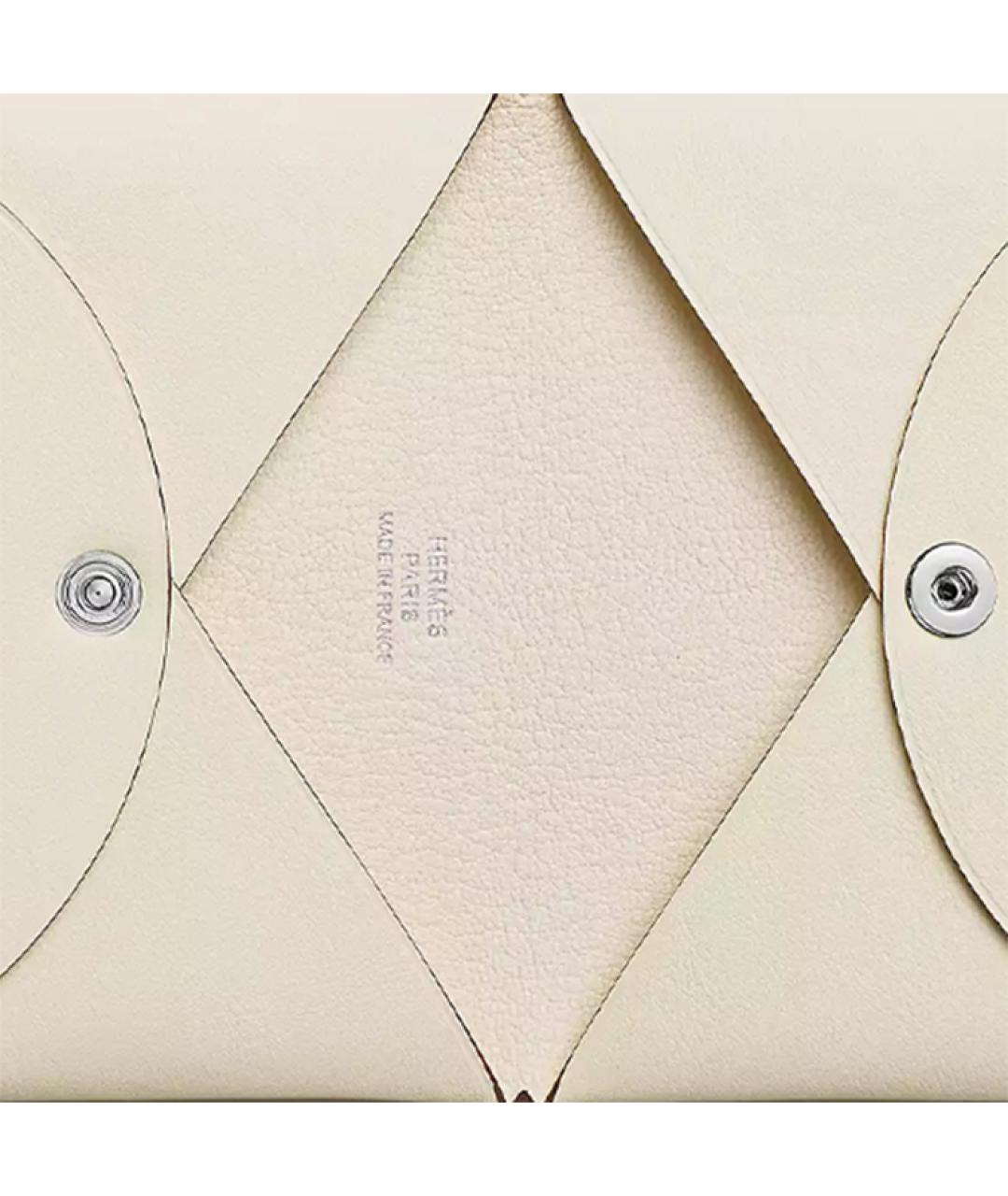 HERMES Белый кожаный кардхолдер, фото 4