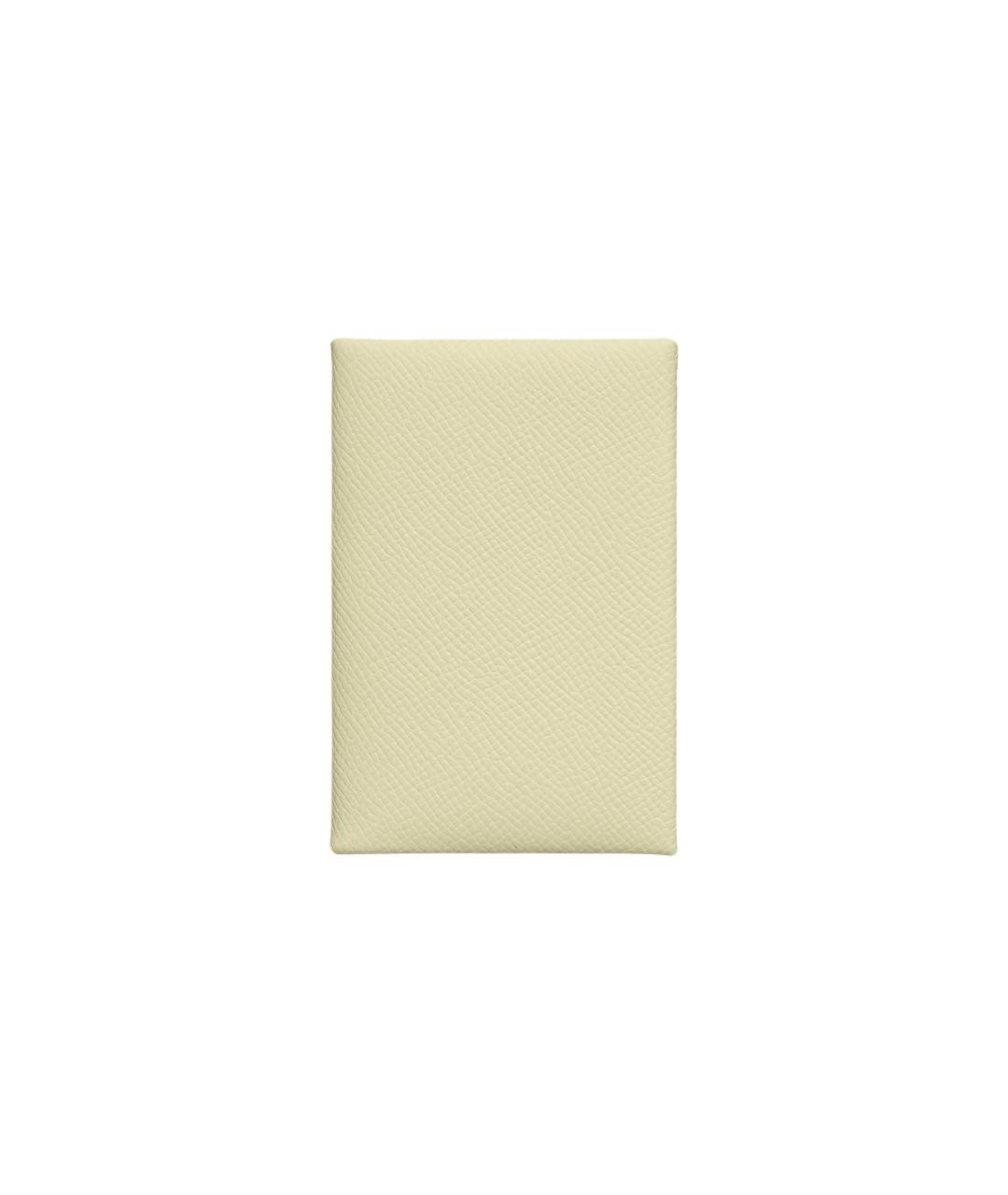 HERMES Желтый кожаный кардхолдер, фото 1