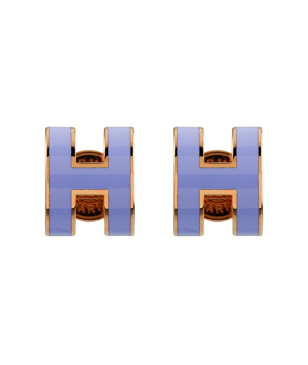 HERMES Фиолетовые металлические серьги, фото 1