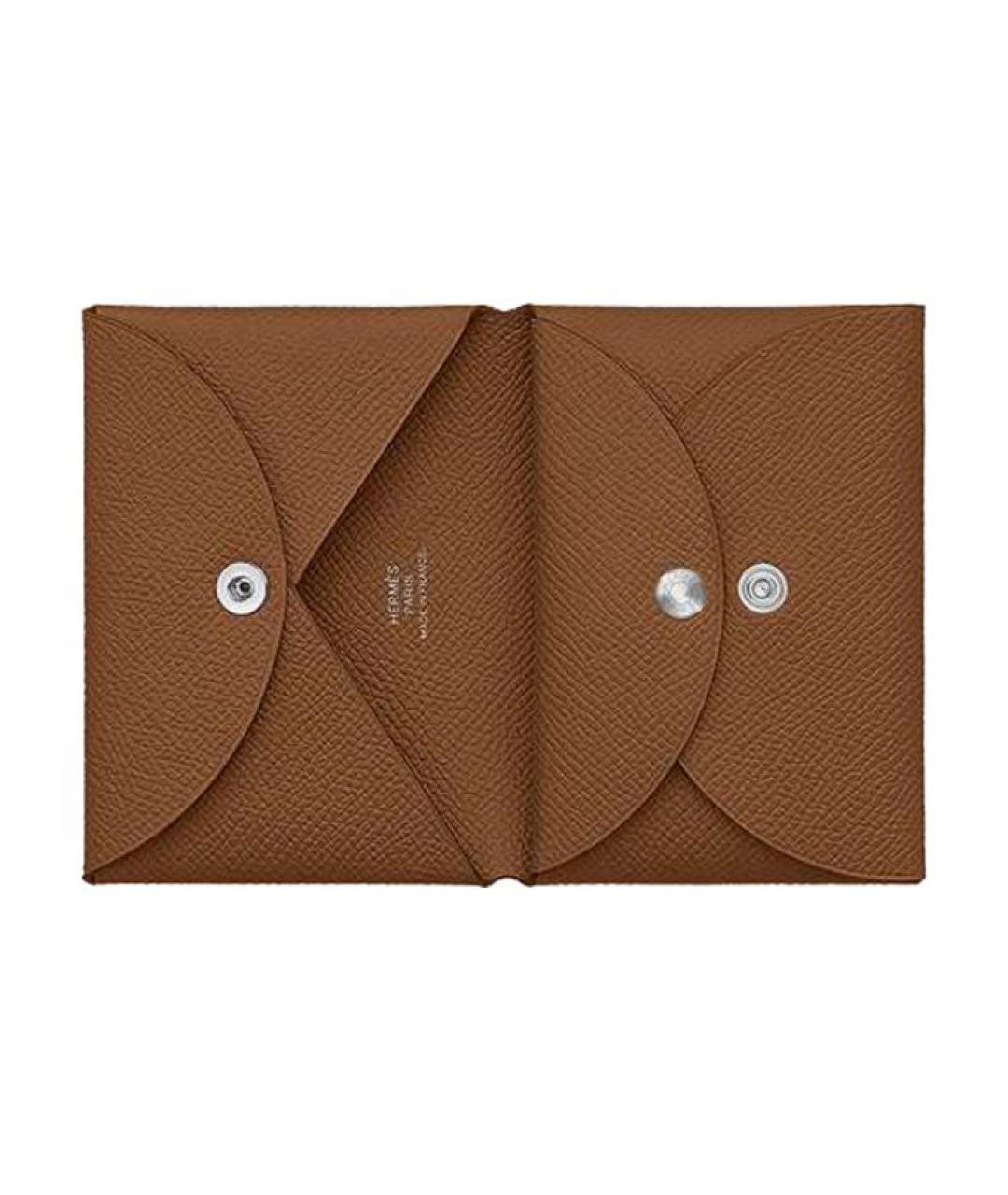 HERMES Коричневый кожаный кардхолдер, фото 3