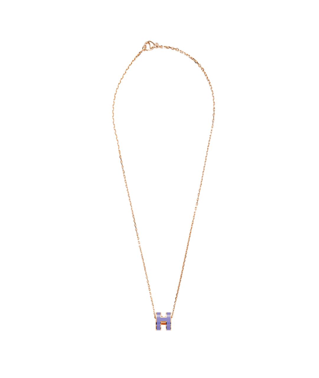 HERMES Фиолетовая металлическая подвеска, фото 4