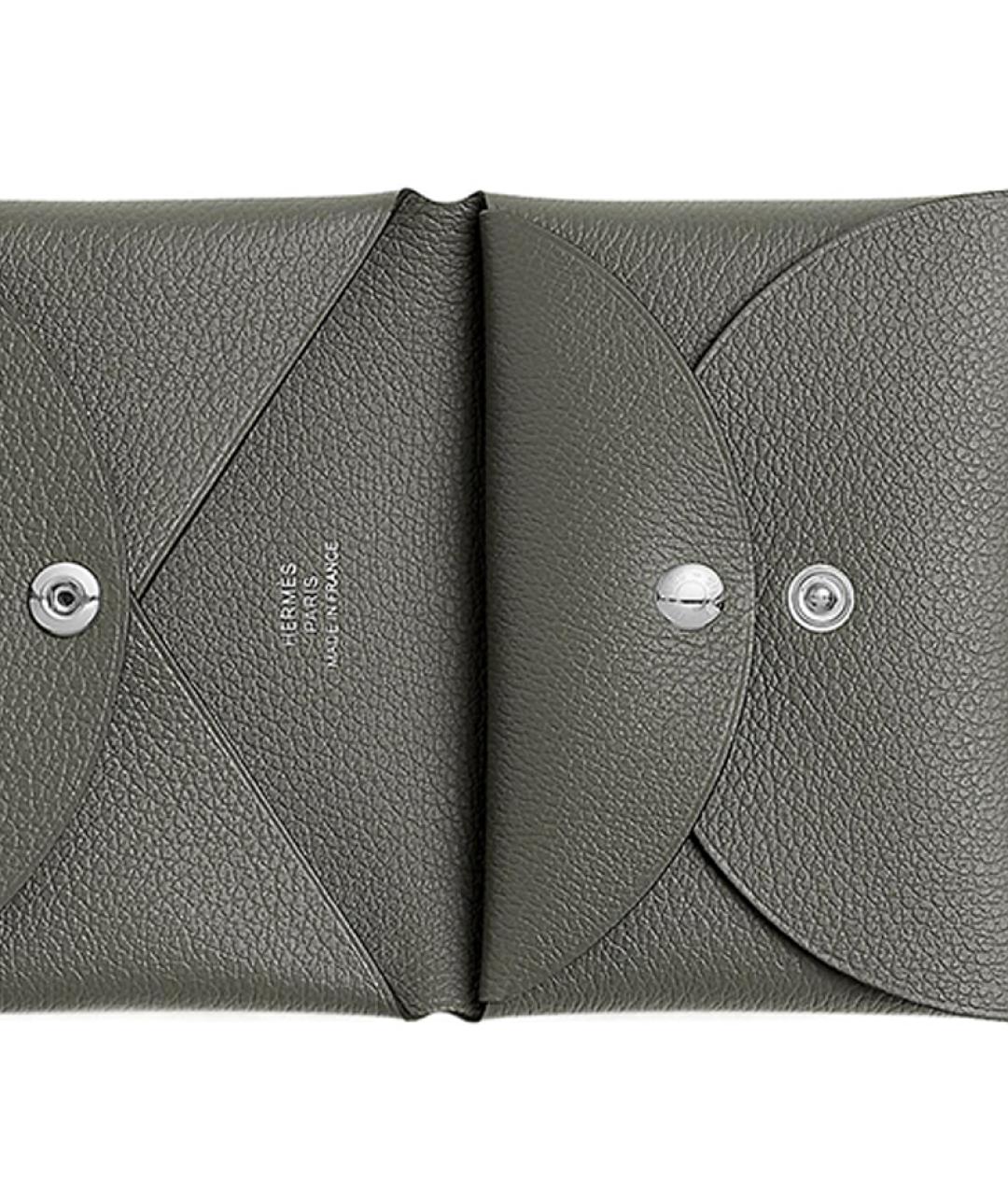 HERMES Серый кожаный кардхолдер, фото 4
