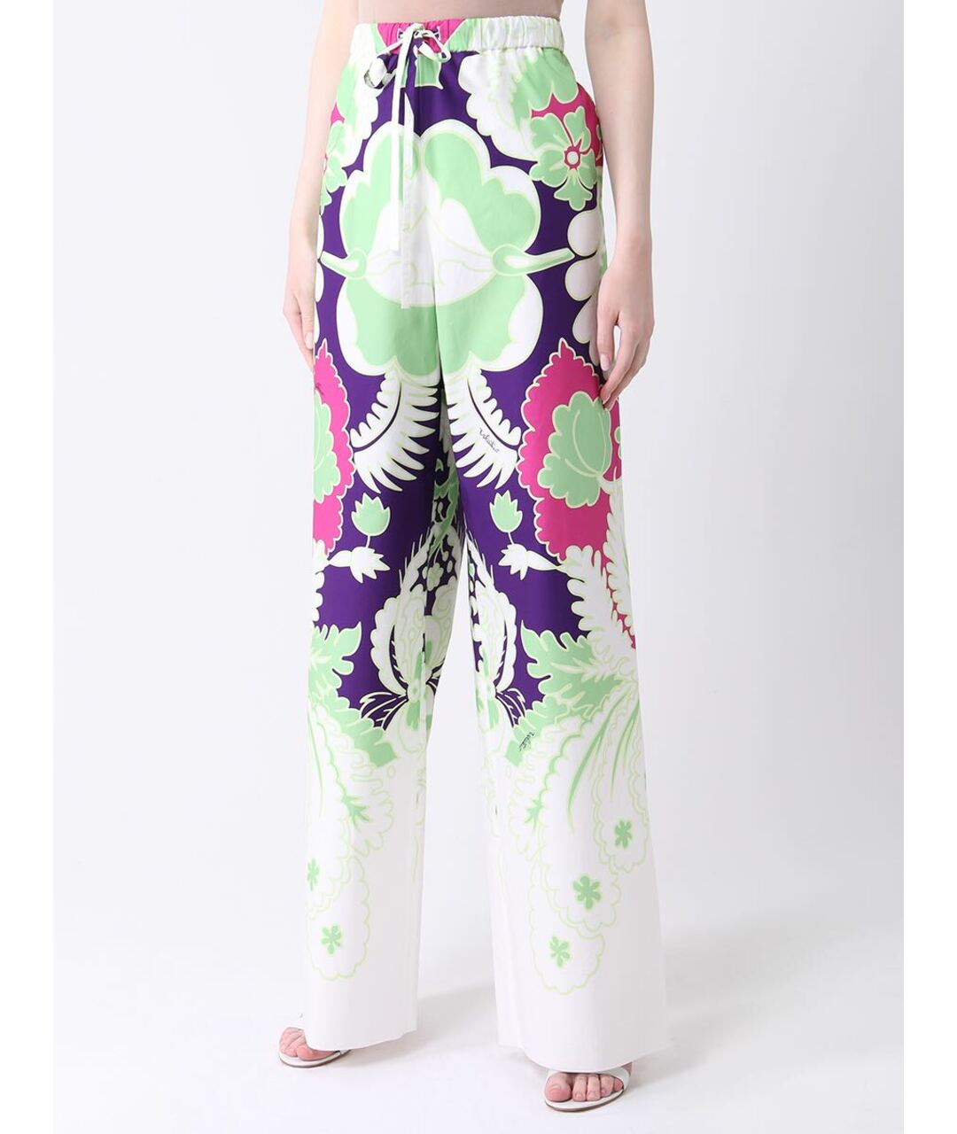 VALENTINO GARAVANI Мульти хлопковые брюки широкие, фото 2