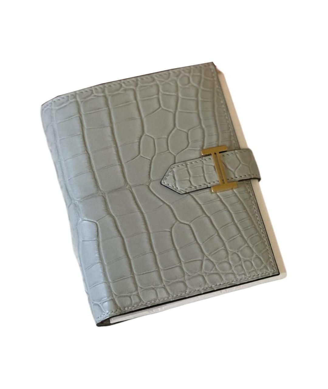 HERMES Серый кожаный кошелек, фото 1