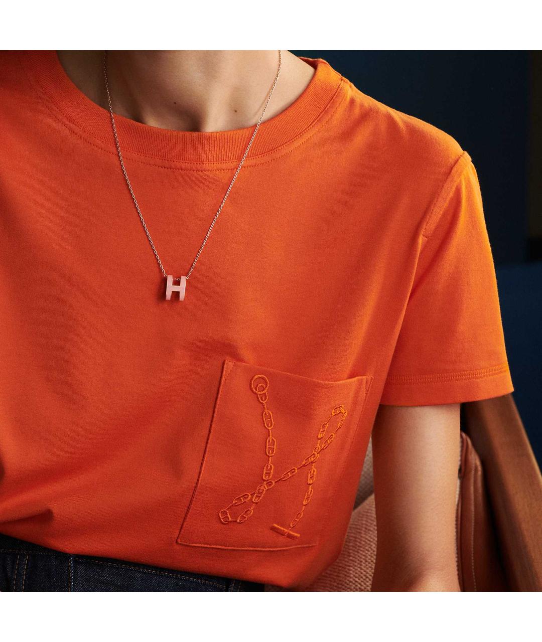 HERMES Розовая металлическая цепочка, фото 3
