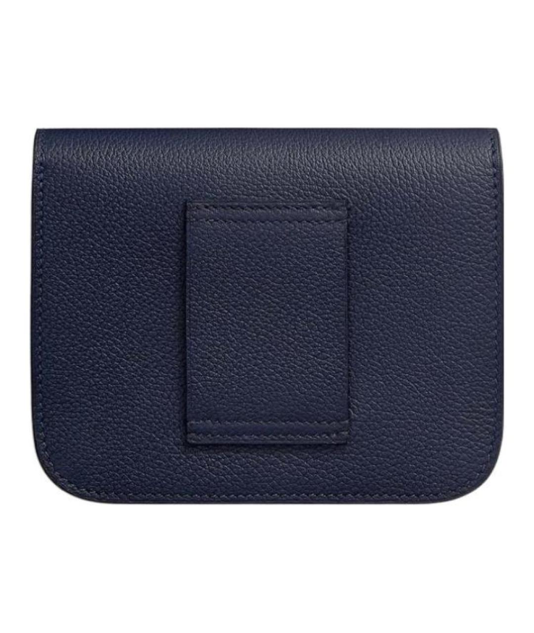 HERMES Темно-синий кожаный кошелек, фото 2