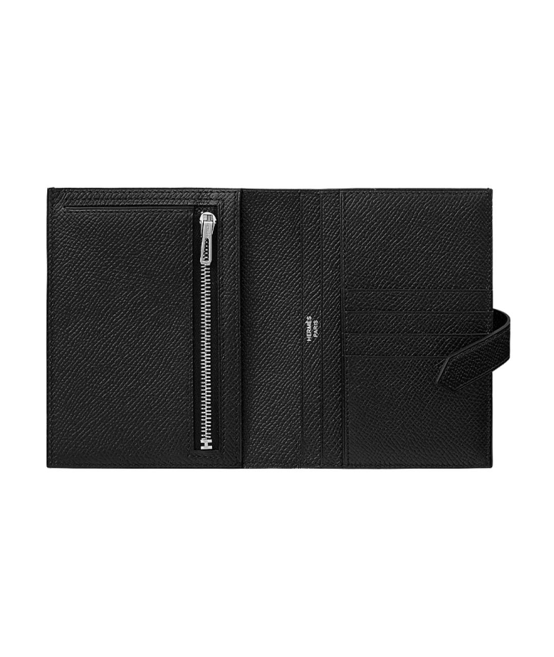 HERMES Черный кожаный кошелек, фото 7