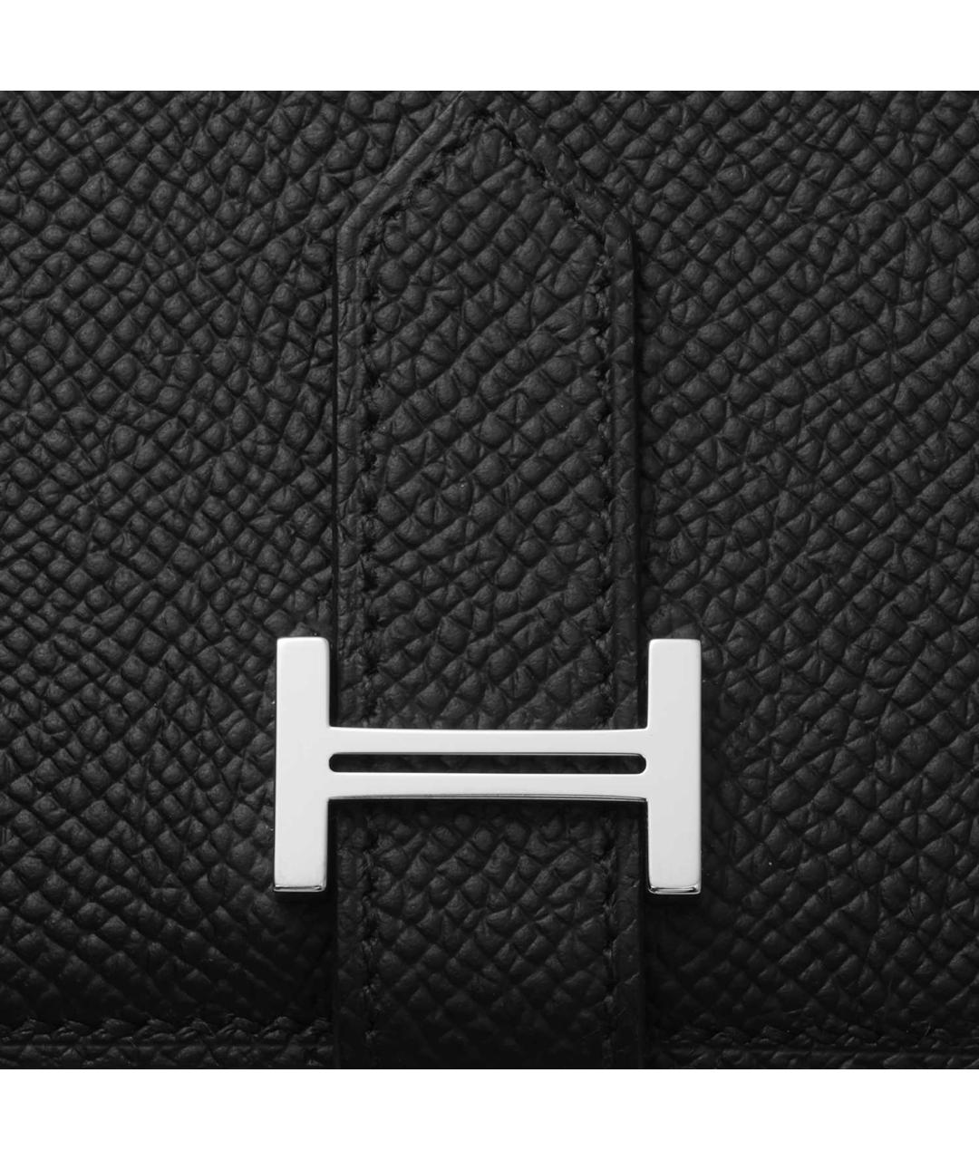 HERMES Черный кожаный кошелек, фото 9