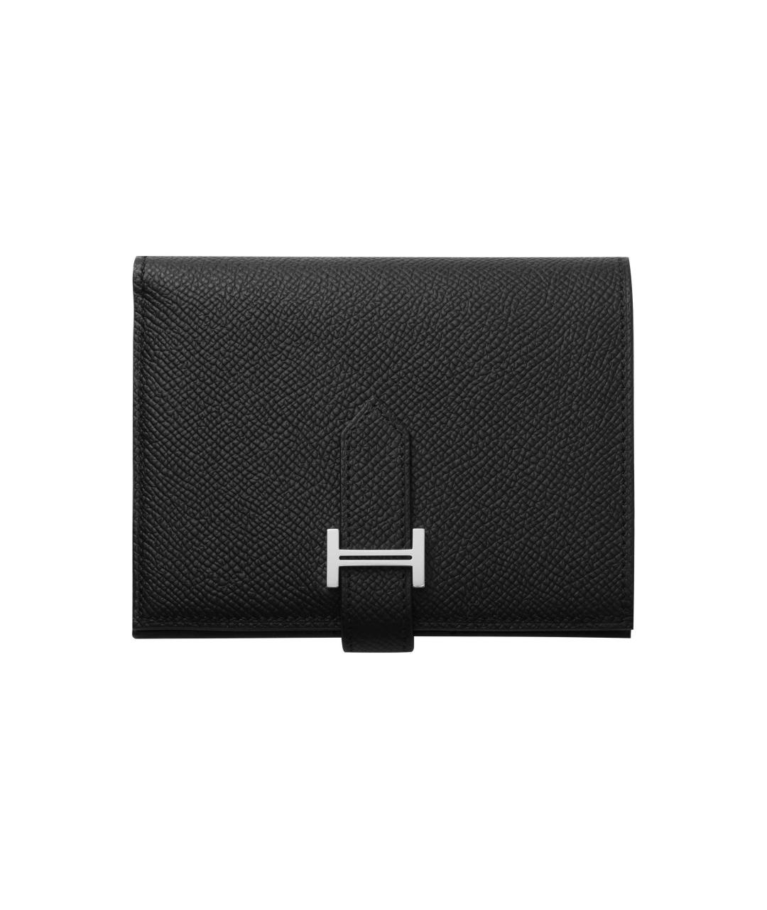 HERMES Черный кожаный кошелек, фото 2