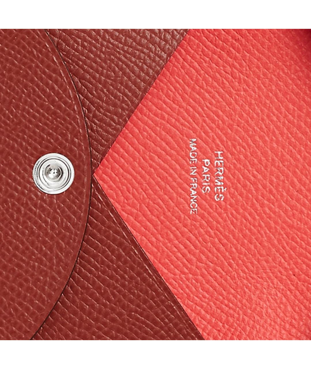 HERMES Красный кожаный кардхолдер, фото 3