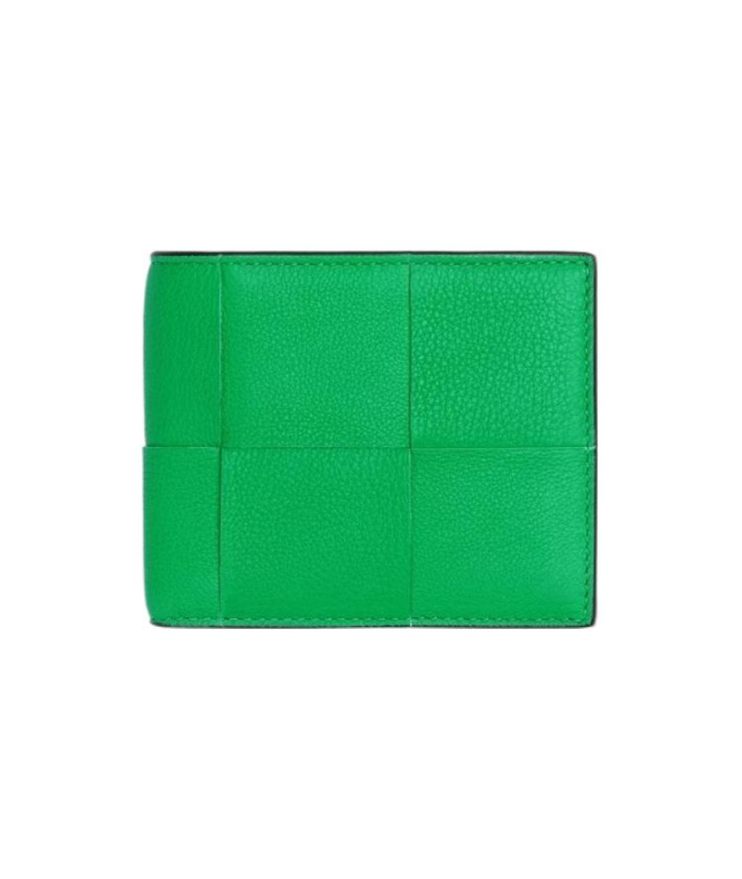 BOTTEGA VENETA Зеленый кожаный кошелек, фото 1