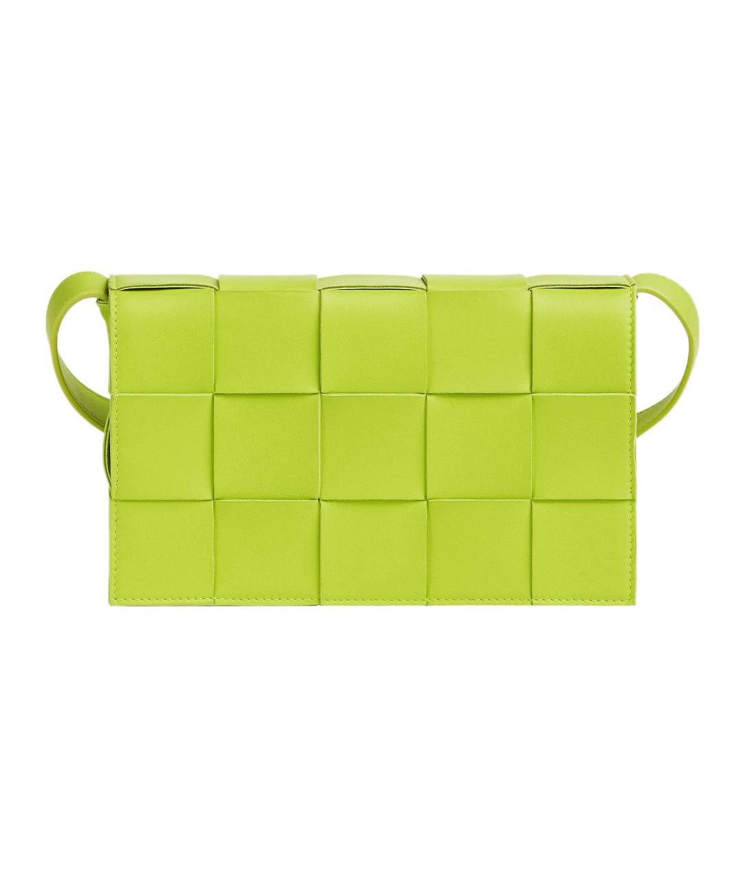 BOTTEGA VENETA Салатовая кожаная сумка через плечо, фото 1