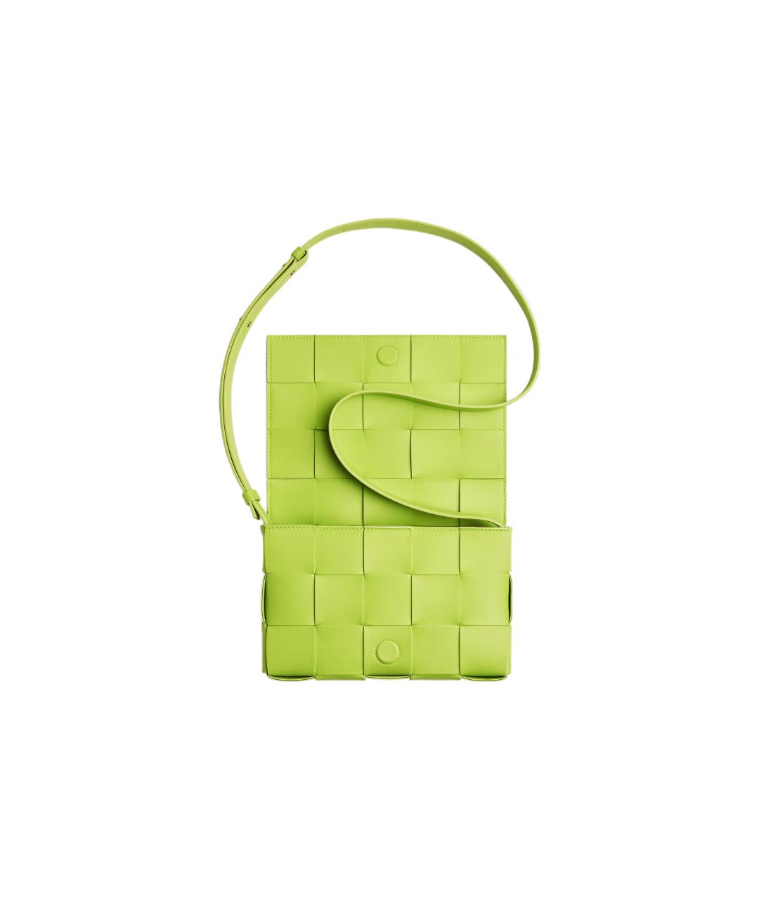 BOTTEGA VENETA Салатовая кожаная сумка через плечо, фото 3
