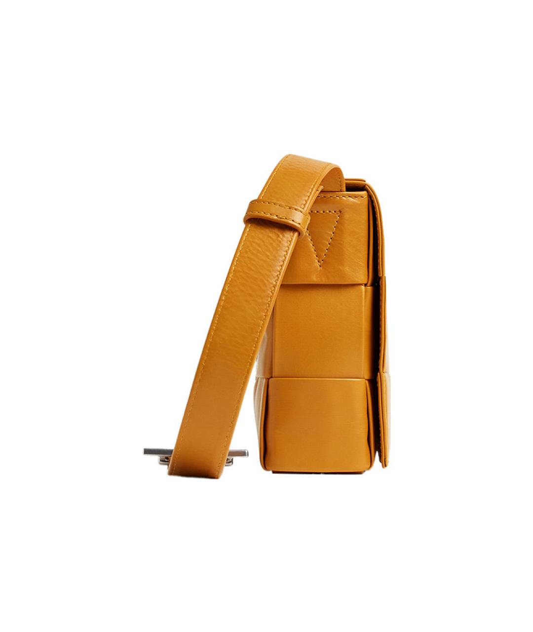 BOTTEGA VENETA Оранжевая кожаная сумка через плечо, фото 4