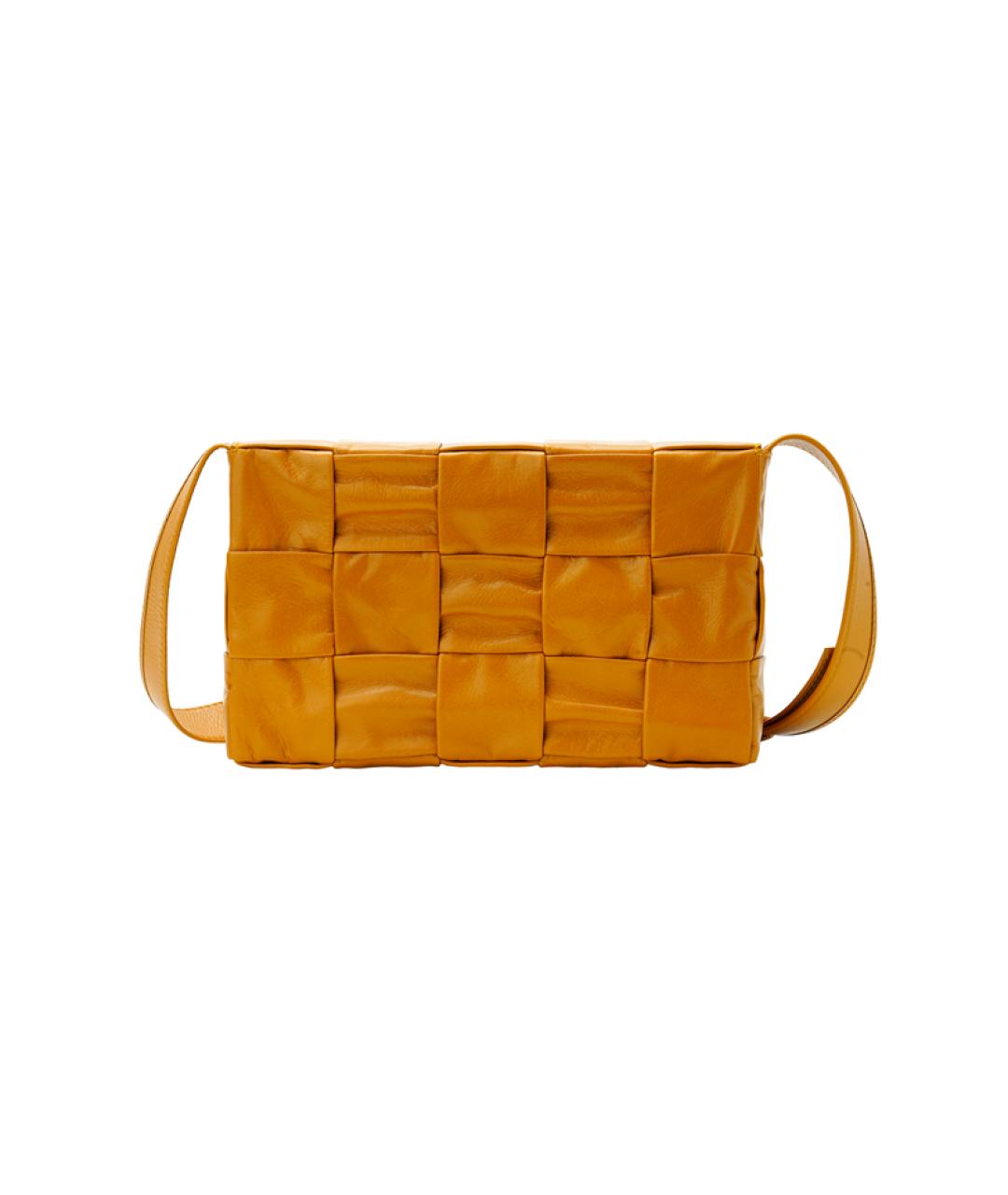 BOTTEGA VENETA Оранжевая кожаная сумка через плечо, фото 5
