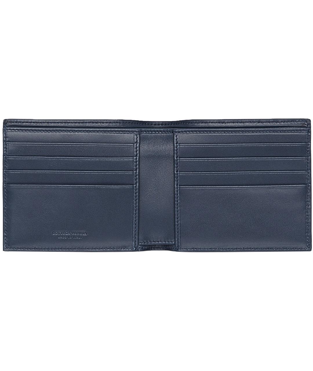 BOTTEGA VENETA Темно-синий кожаный кошелек, фото 6