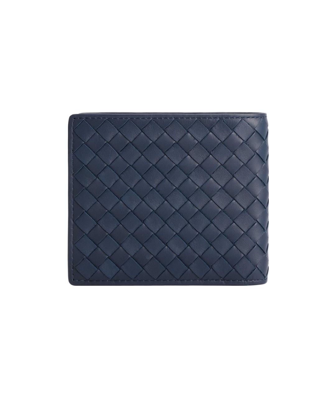 BOTTEGA VENETA Темно-синий кожаный кошелек, фото 3