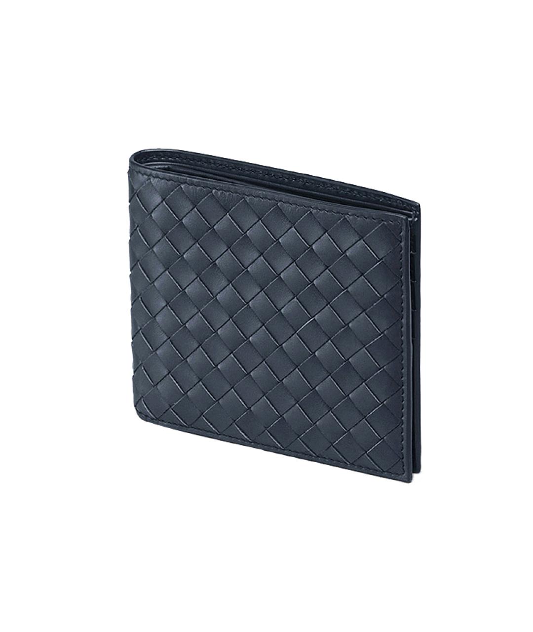 BOTTEGA VENETA Темно-синий кожаный кошелек, фото 2