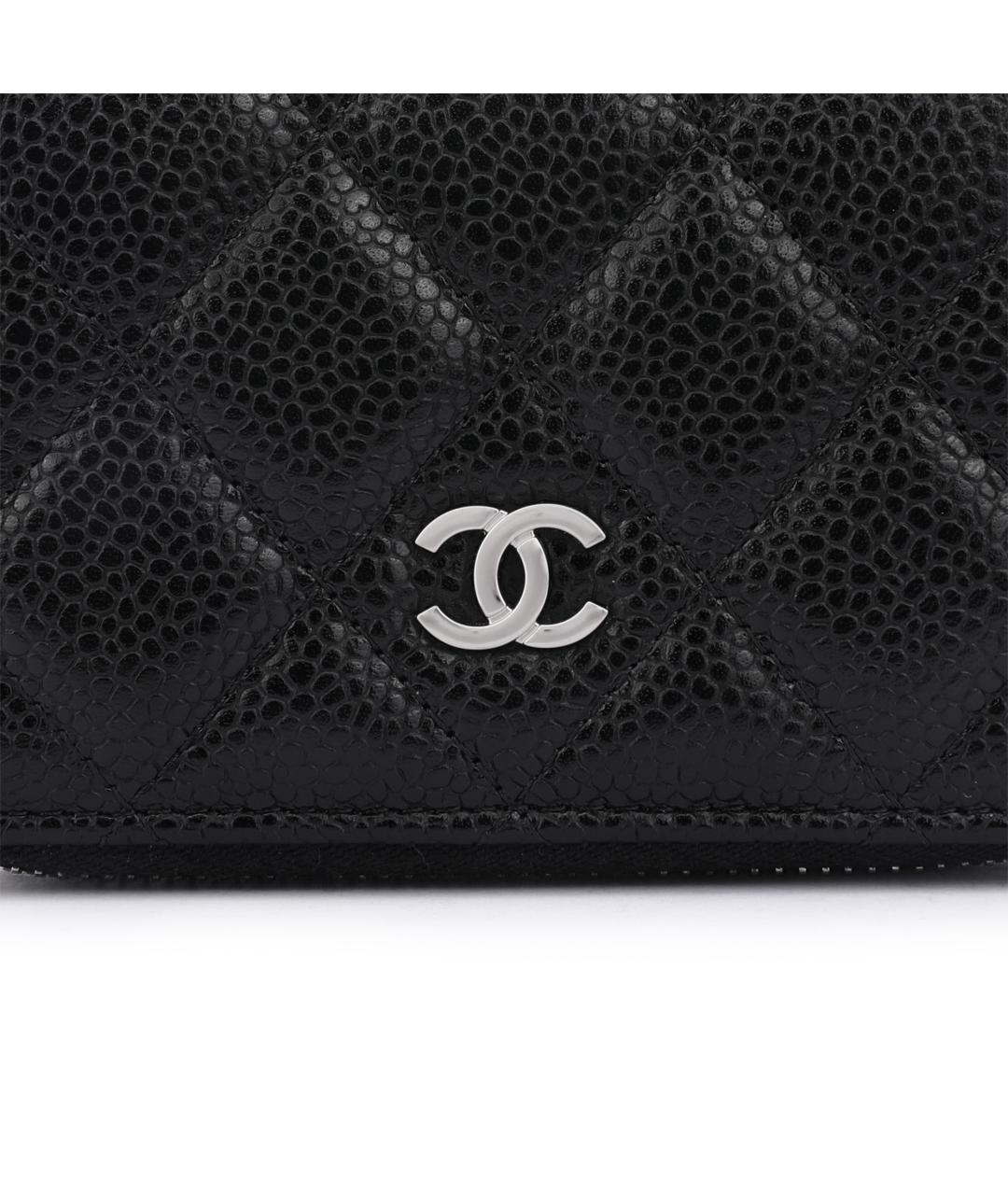 CHANEL Черный кожаный кошелек, фото 5