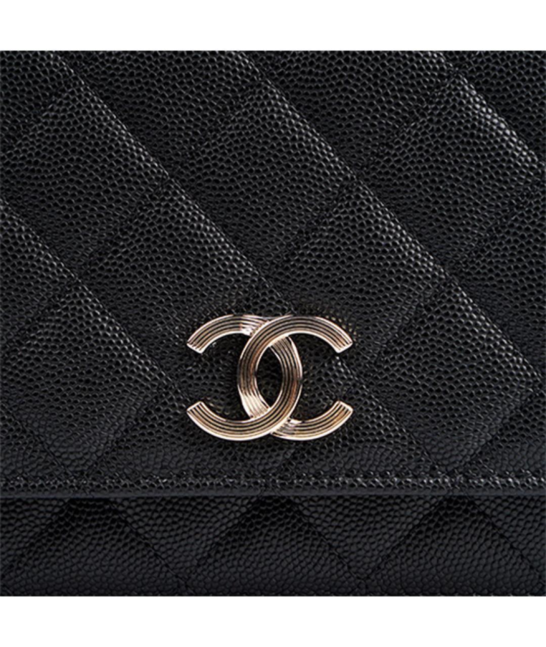 CHANEL Черный кожаный кошелек, фото 6