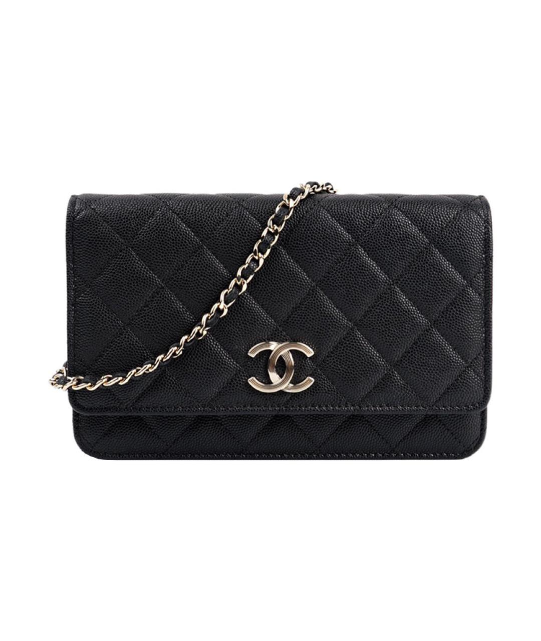 CHANEL Черный кожаный кошелек, фото 2