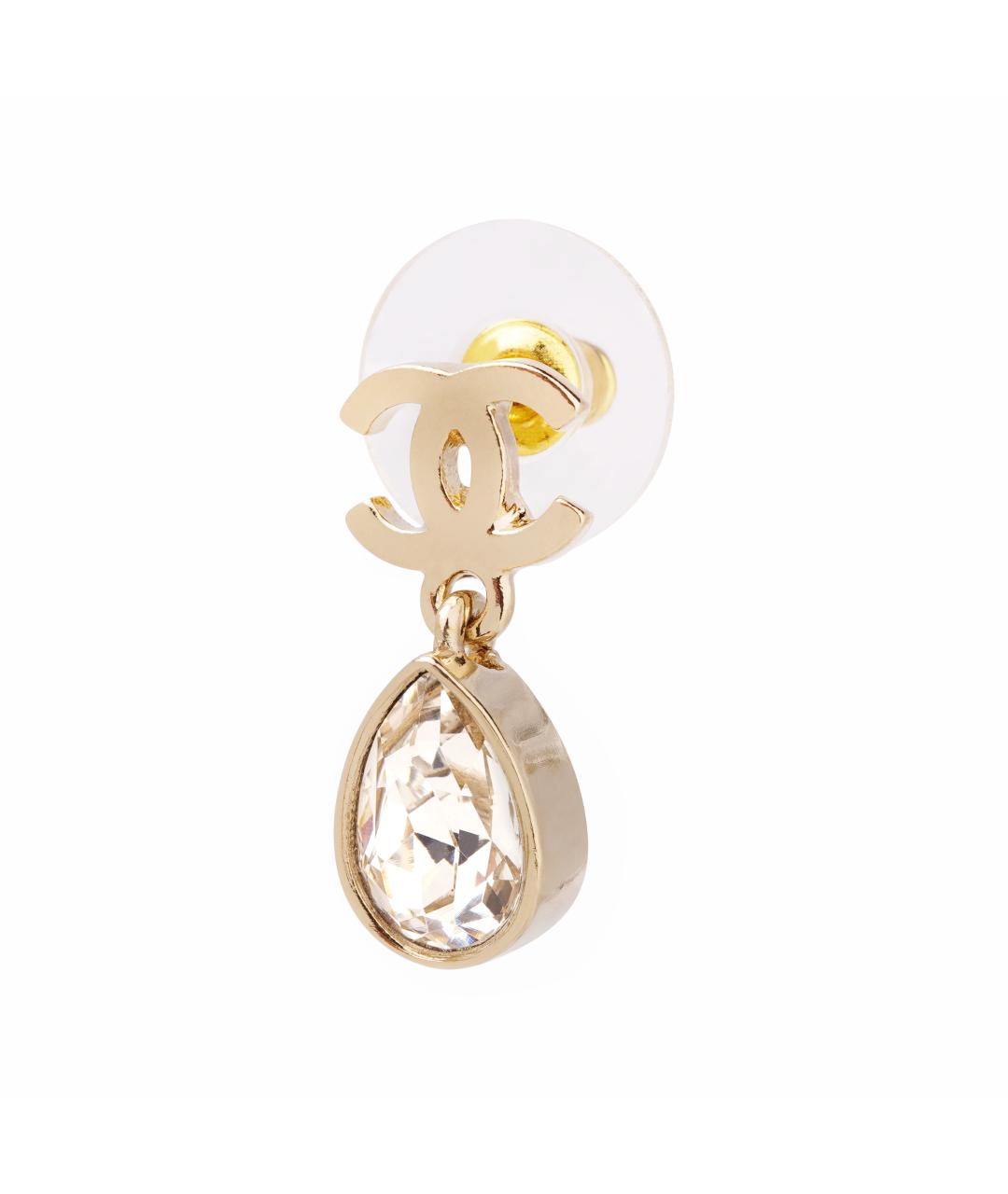 CHANEL Золотые металлические серьги, фото 2