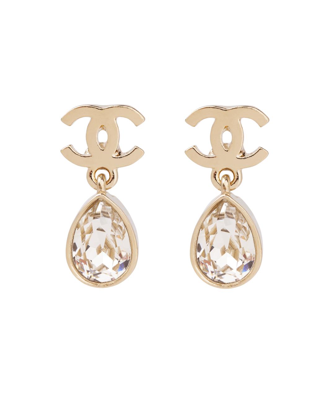 CHANEL Золотые металлические серьги, фото 1