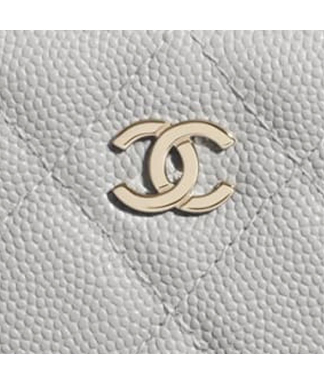 CHANEL Серый кожаный кошелек, фото 5
