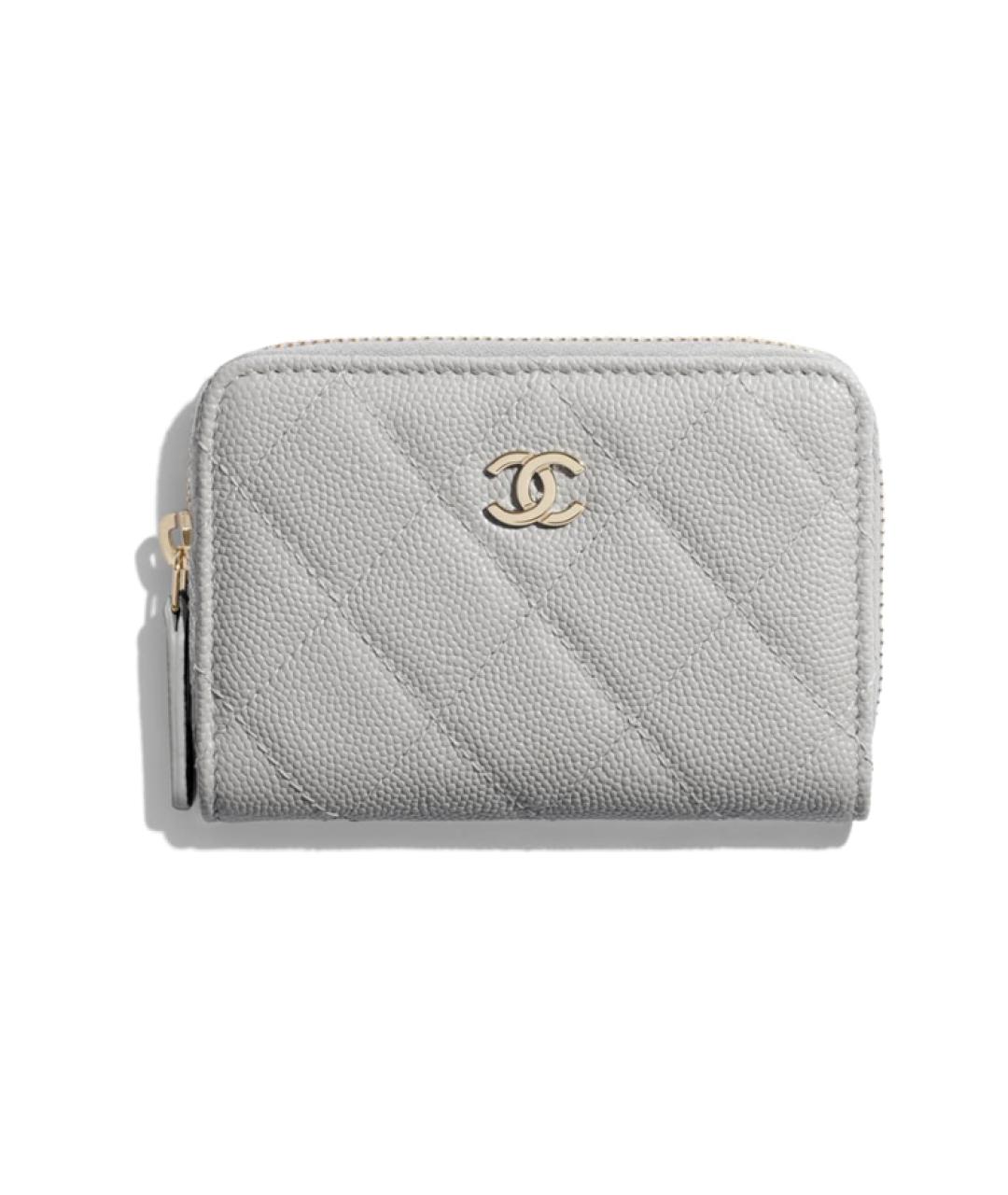 CHANEL Серый кожаный кошелек, фото 1