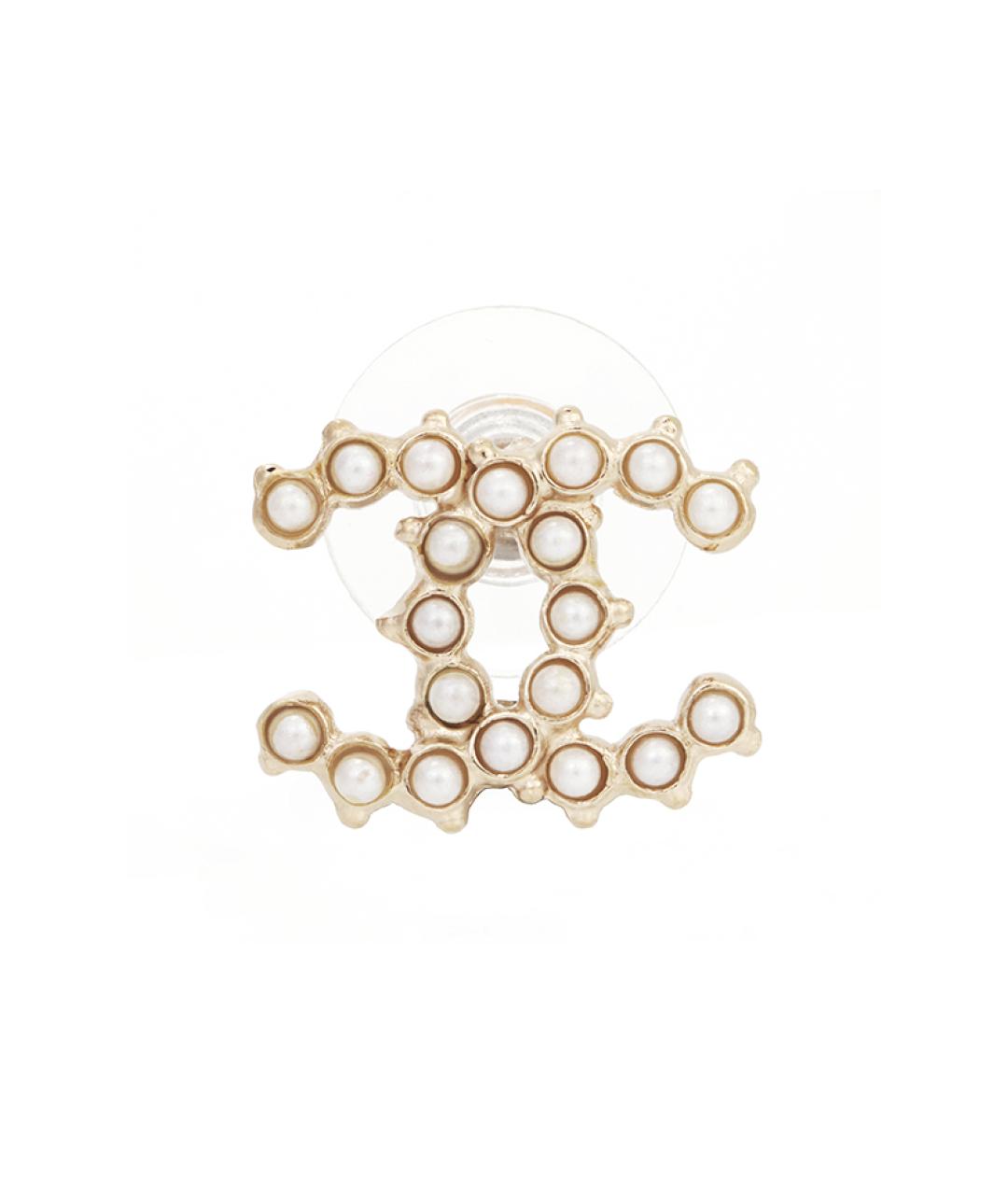 CHANEL Золотые металлические серьги, фото 2